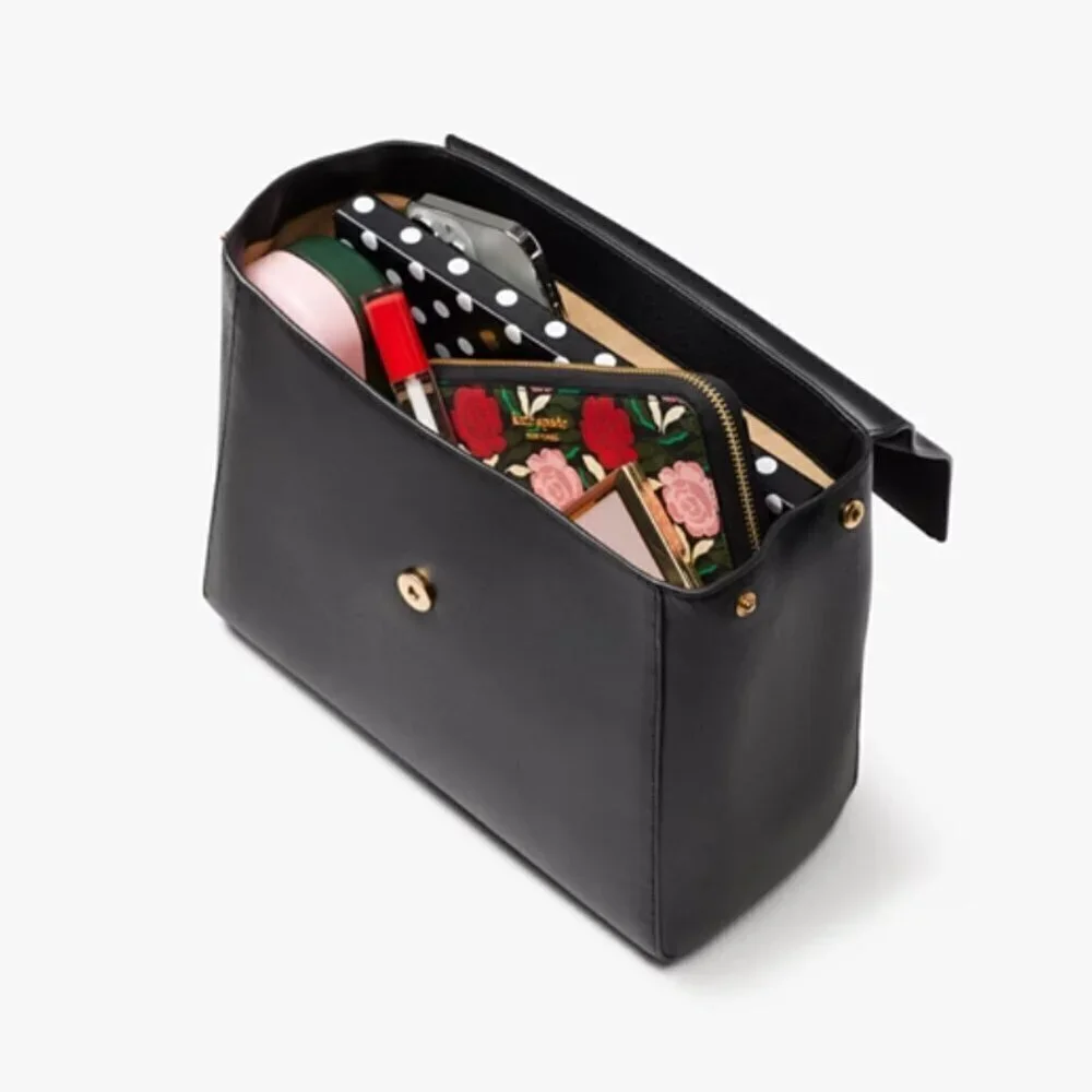Kate Spade Katy Medium Black Leather Backpack Adjustable Straps